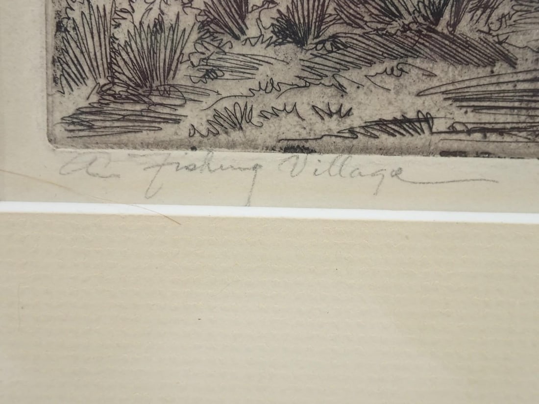 Joseph Raskin Etching "A Fishing Village" - 3