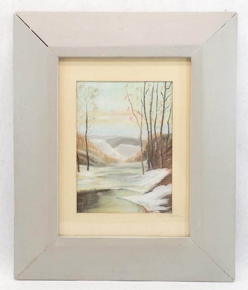 Chris Eastman Winter Landscape Pastel: signed lower right; 19.5" x 16.25" framed