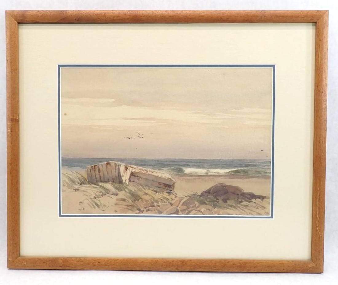 Unsigned Seascape Watercolor Painting - 2