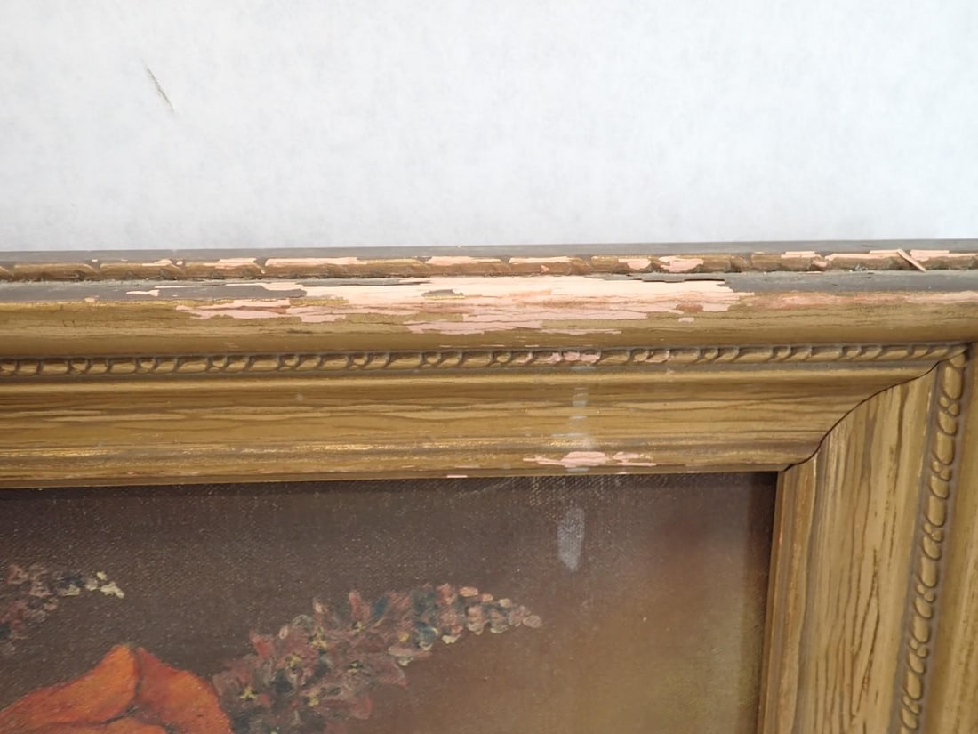 Vintage S. Vella Oil on Canvas Poppies Still Life Painting - 3