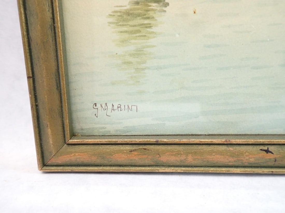 Giovanini Marini Watercolor Painting depicting Venice - 2