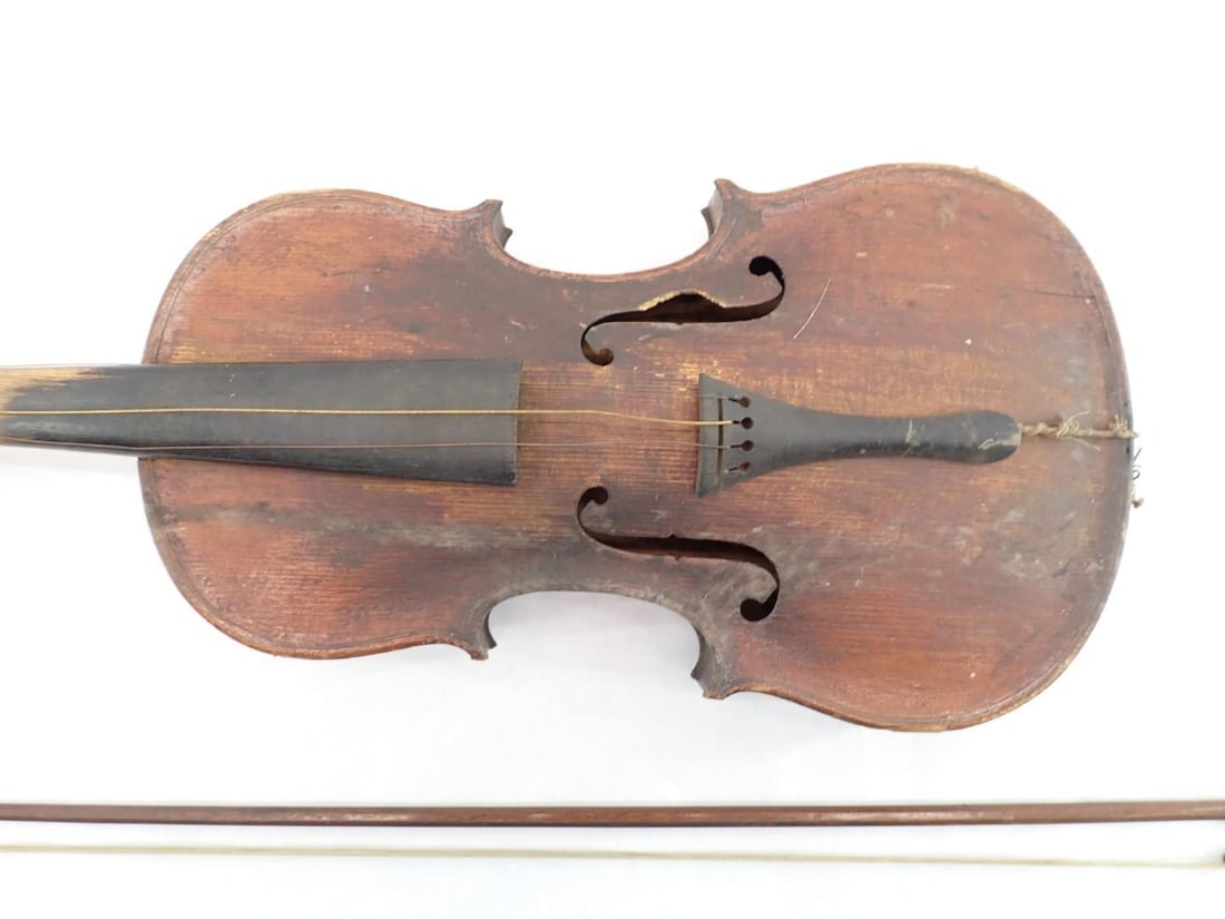 Early Violin with E. Martin Tourte Model Bow - 2