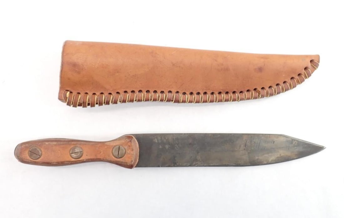 H&B Forge Throwing Knife: 13.75" in length, with leather sheath