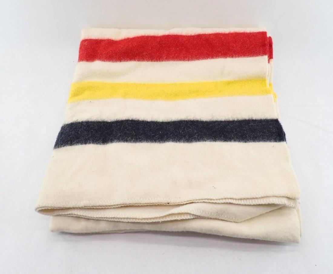 Faribo Hudson's Bay Style Wool Blanket: approx. 90" x 100", made in U.S.A.