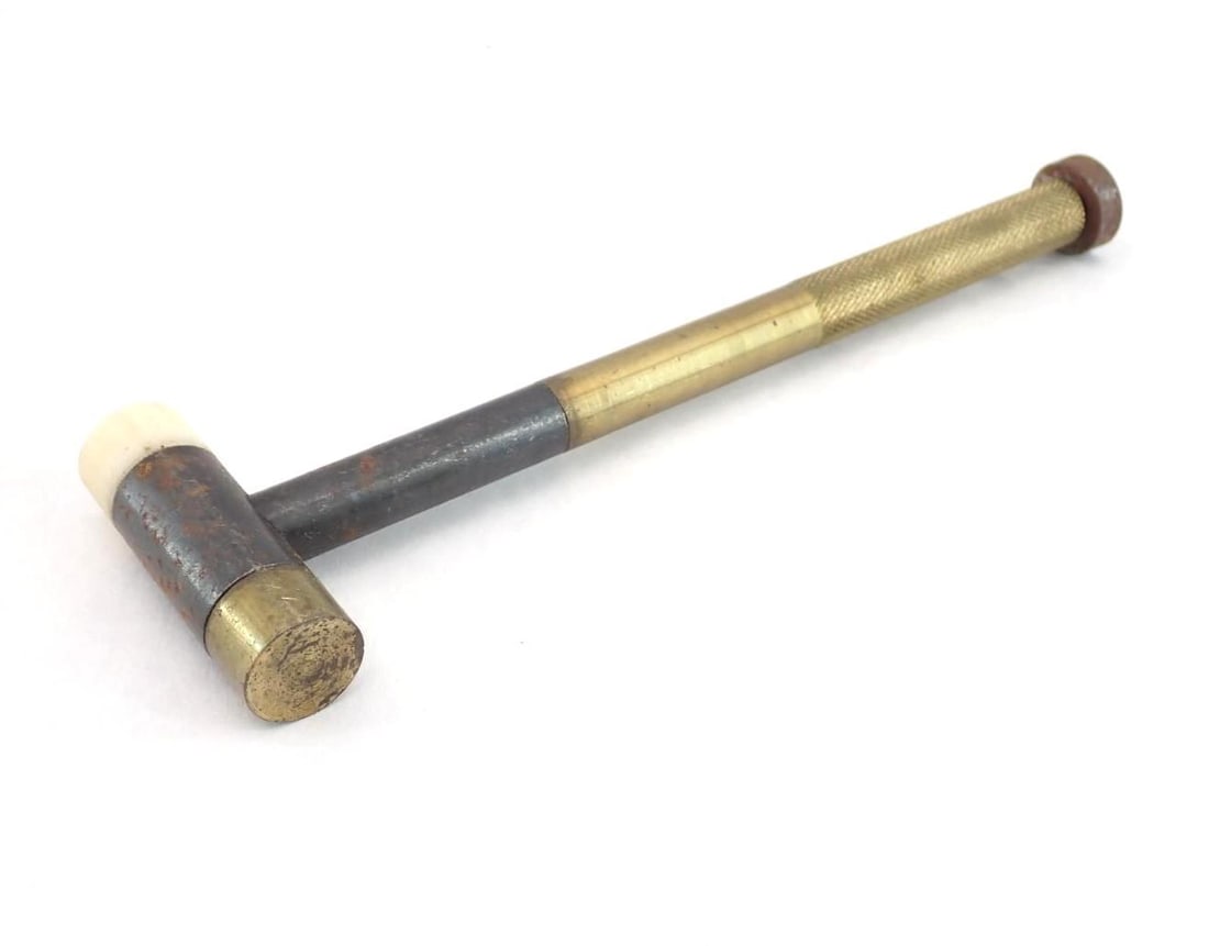 Vintage Lyman Gunsmith Hammer: with brass drift in the handle, 7.75" in length