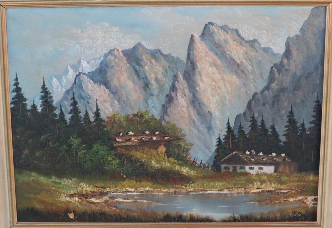 Continental Oil on Canvas Landscape Painting - 2