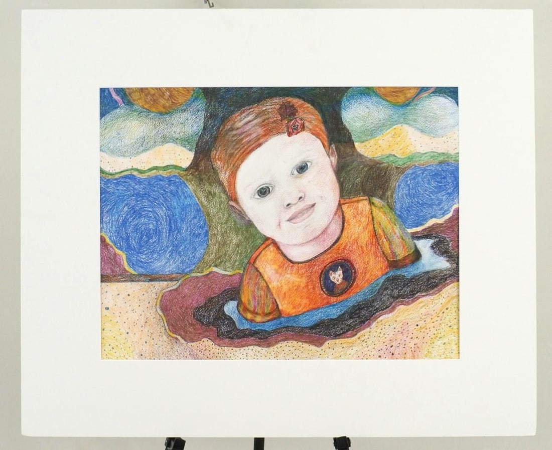 Rita Fuchsberg Crayon on Artist's Paper: signed en verso, 27.75" x 33.25" matted