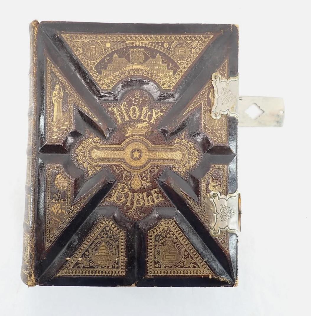 Large Antique Leather Bound Bible (1 of 3)