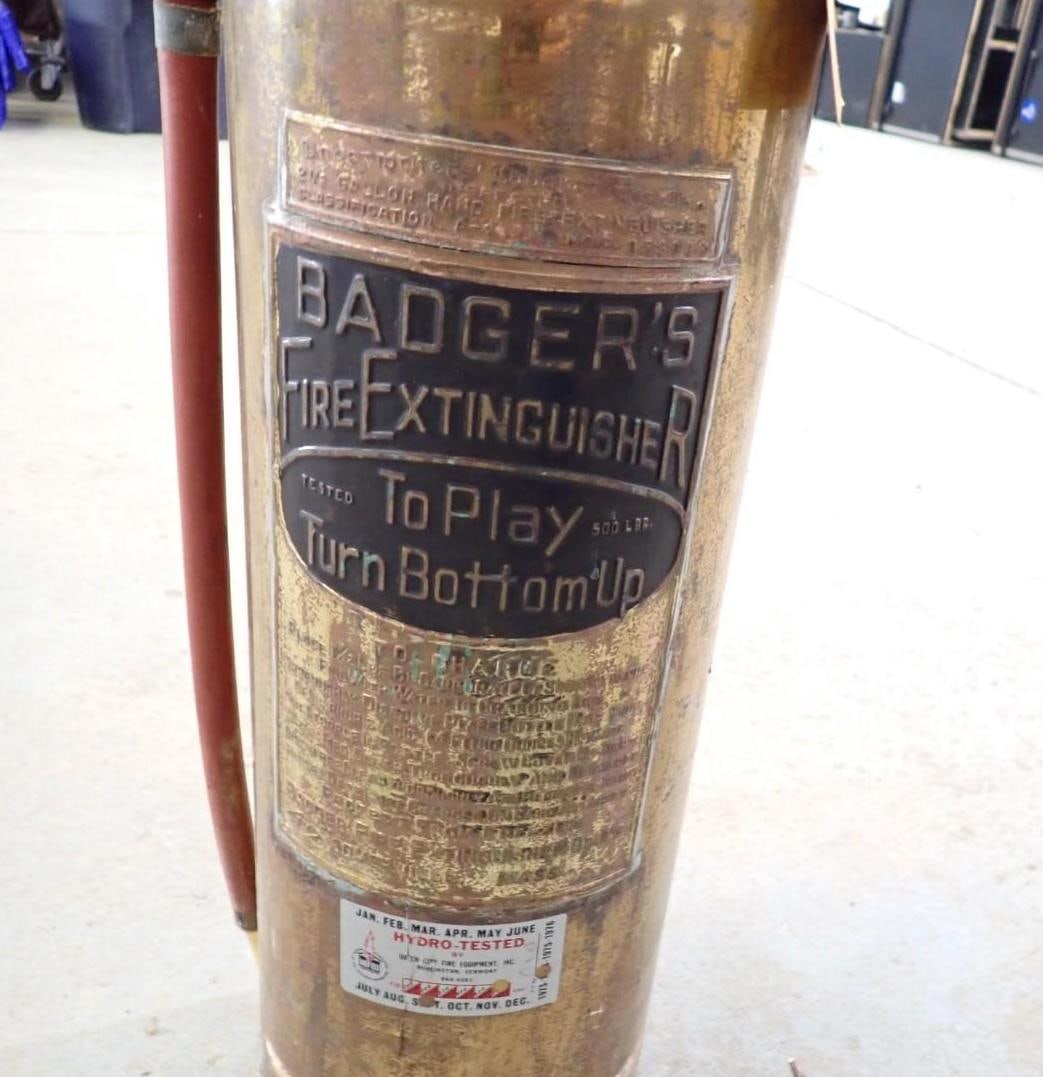 Vintage Badger Brass Fire Extinguisher - 2