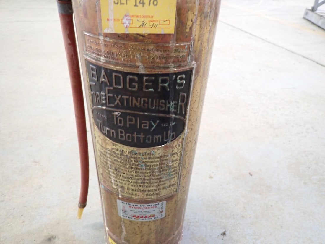 Vintage Badger Brass Fire Extinguisher - 2