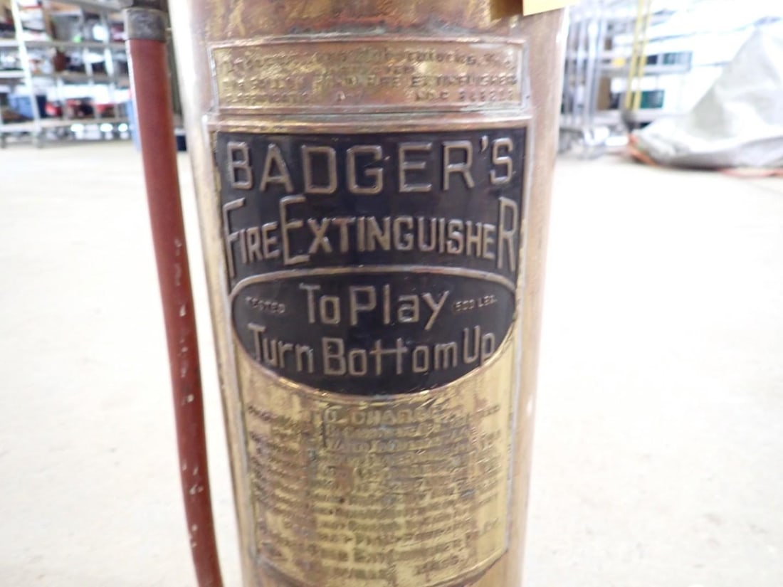 Vintage Badger Brass Fire Extinguisher - 2