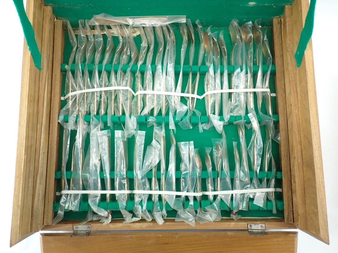 Cased (144) Pc. T. Man Thailand Brass Flatware Set - 5