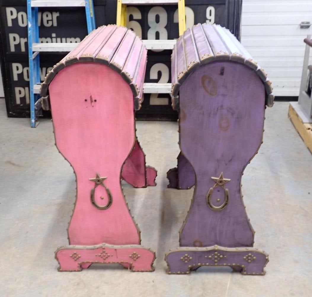 (2) Painted Saddle Stands - 3