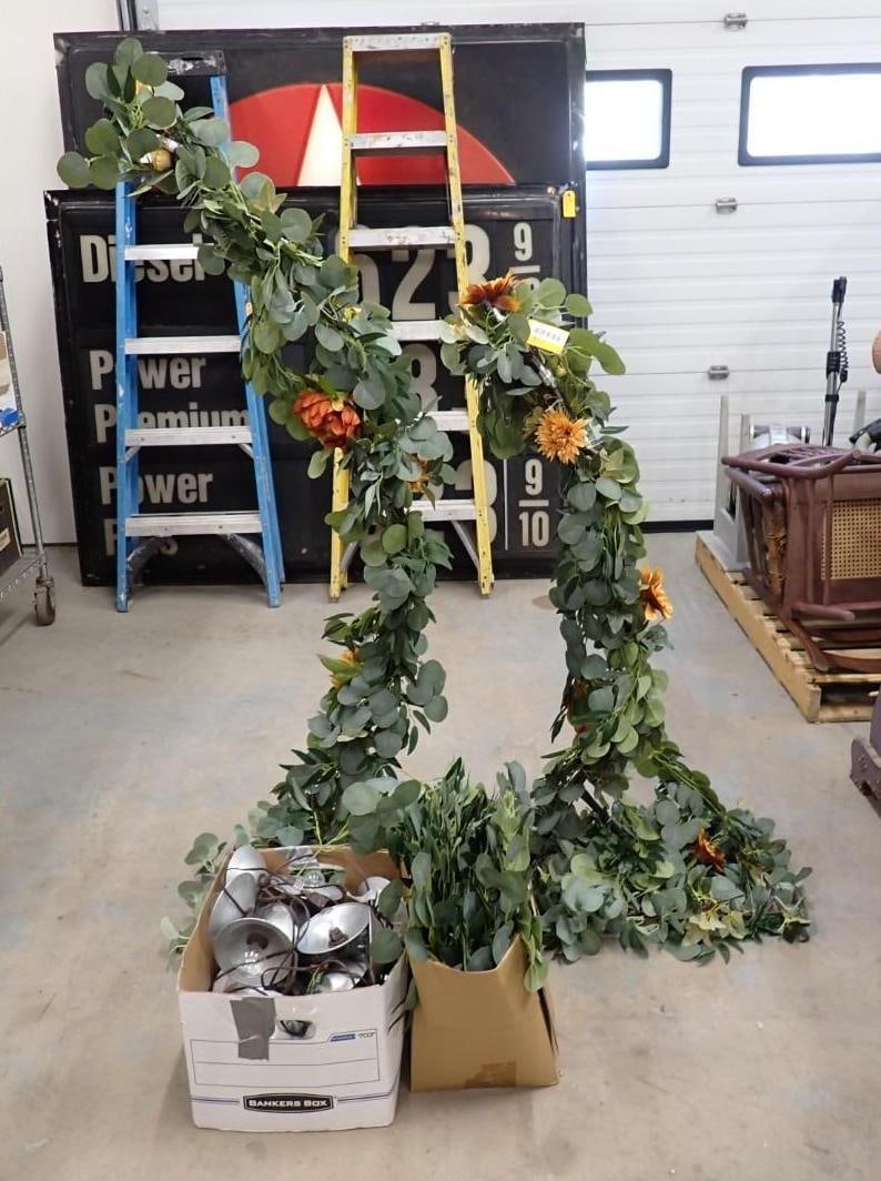 Floral Garlands, (2) Iron Stands & Light Strings (1 of 4)