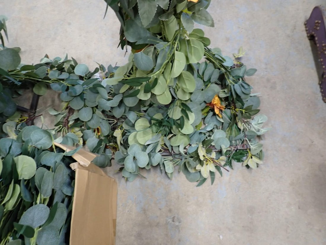Floral Garlands, (2) Iron Stands & Light Strings - 4