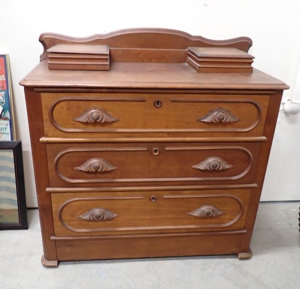 Victorian Three Drawer Chest: 17.75" x 40.5" x 40.5" in height