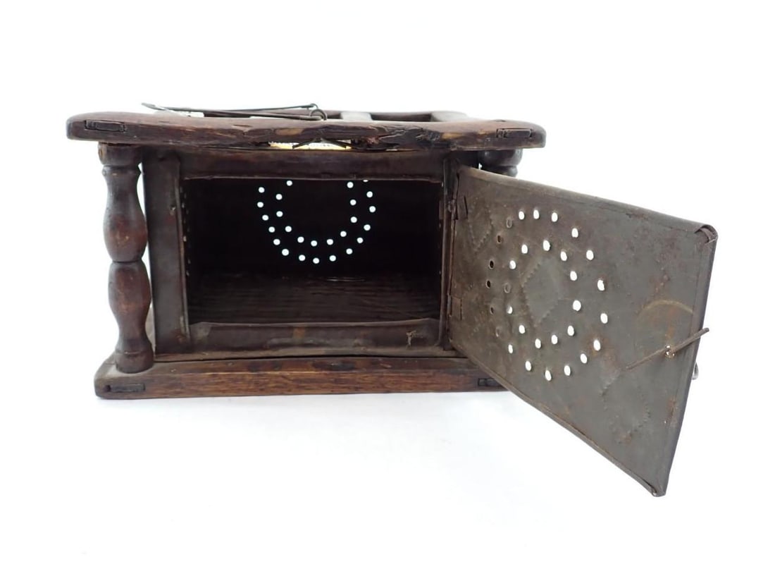 Pierce Tin Wood Frame Foot Warmer - 2