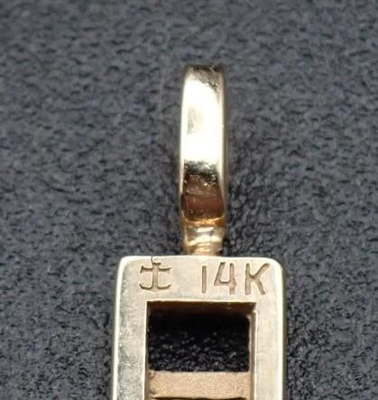14K Yellow Gold Roman Numeral Pendant - 3