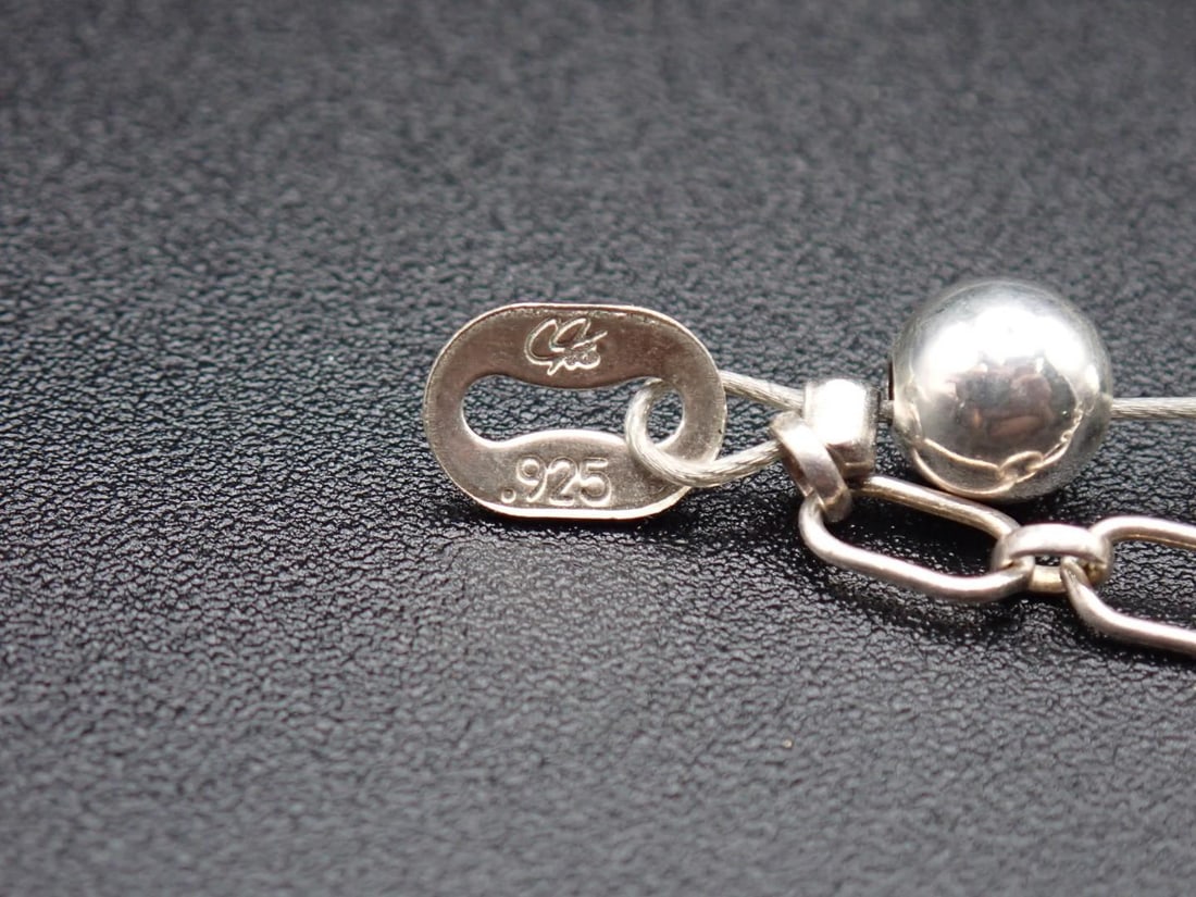 Sterling Silver & Stone Bead Necklace - 3
