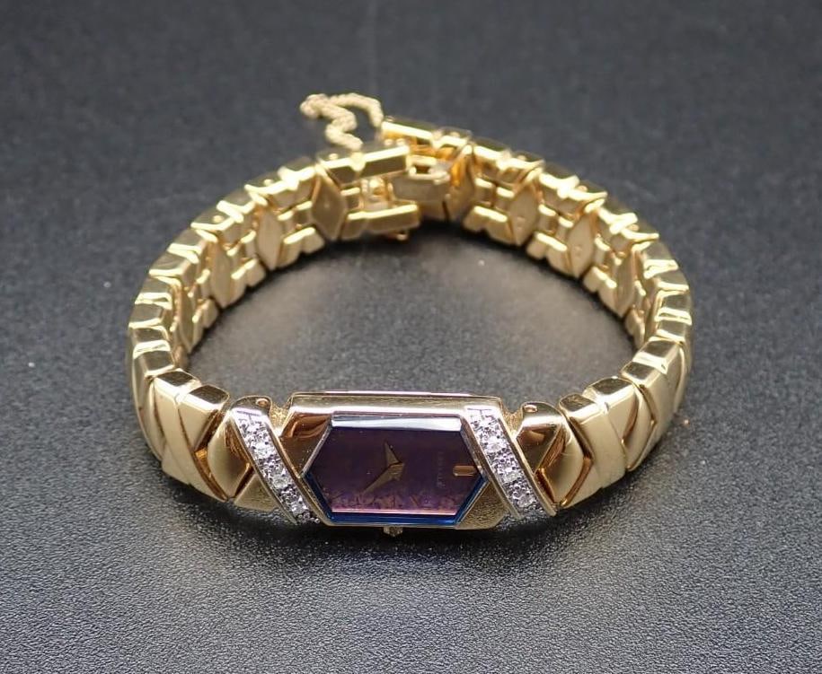 Lasalle Gold Finish & Diamond Ladies Wrist Watch - 2