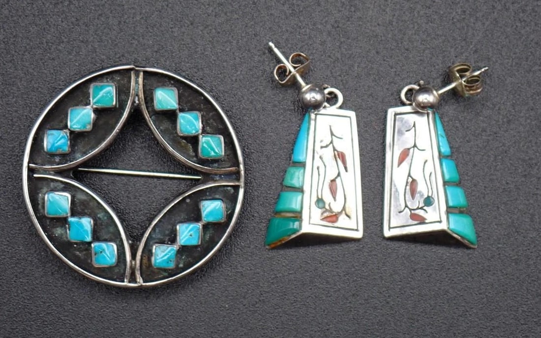 Native American Silver & Turquoise Jewelry - 4