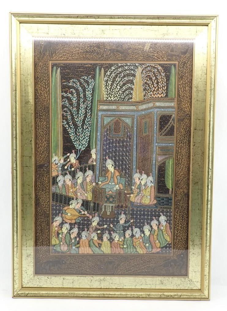 Persian Painting: 33.75" x 24" framed