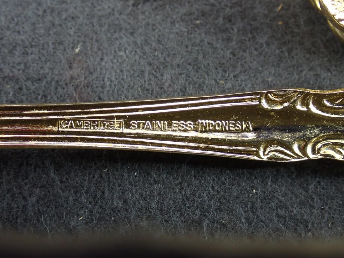 (45) Pcs. Cambridge Gold Plated Flatware - 3