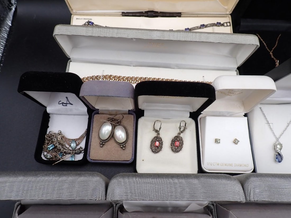 (20) Sterling Silver & Stone Jewelry Articles - 12