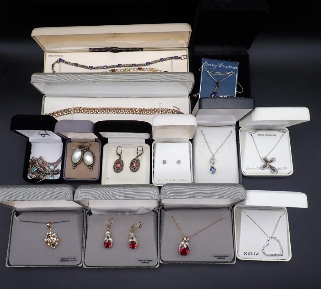 (20) Sterling Silver & Stone Jewelry Articles - 2