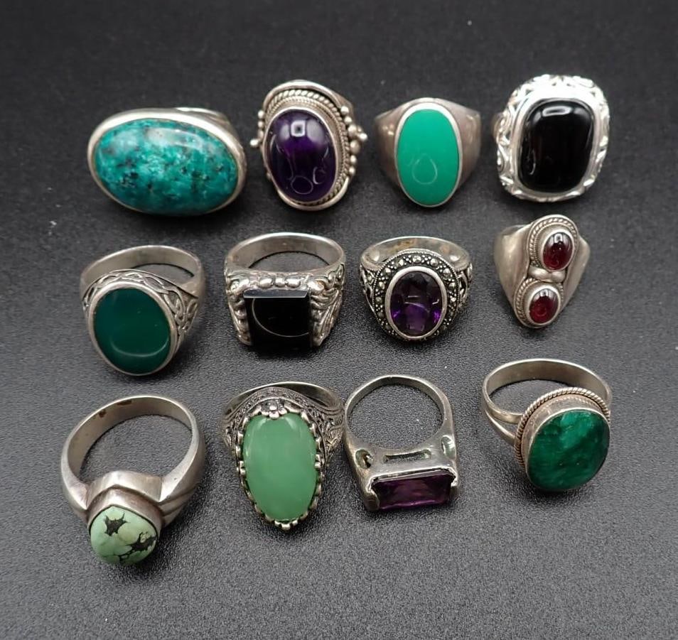 (12) Sterling Silver Rings - 3