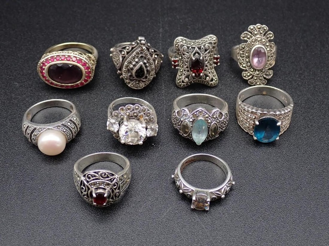 (10) Sterling Silver Rings - 2