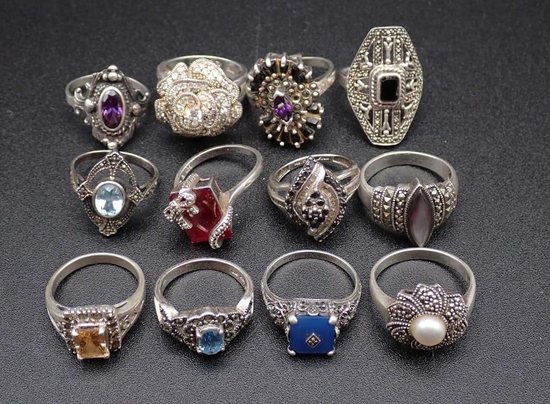 (12) Sterling Silver Rings - 2