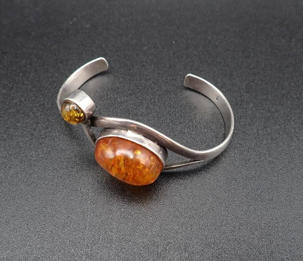 Sterling Silver & Amber Bracelet - 2