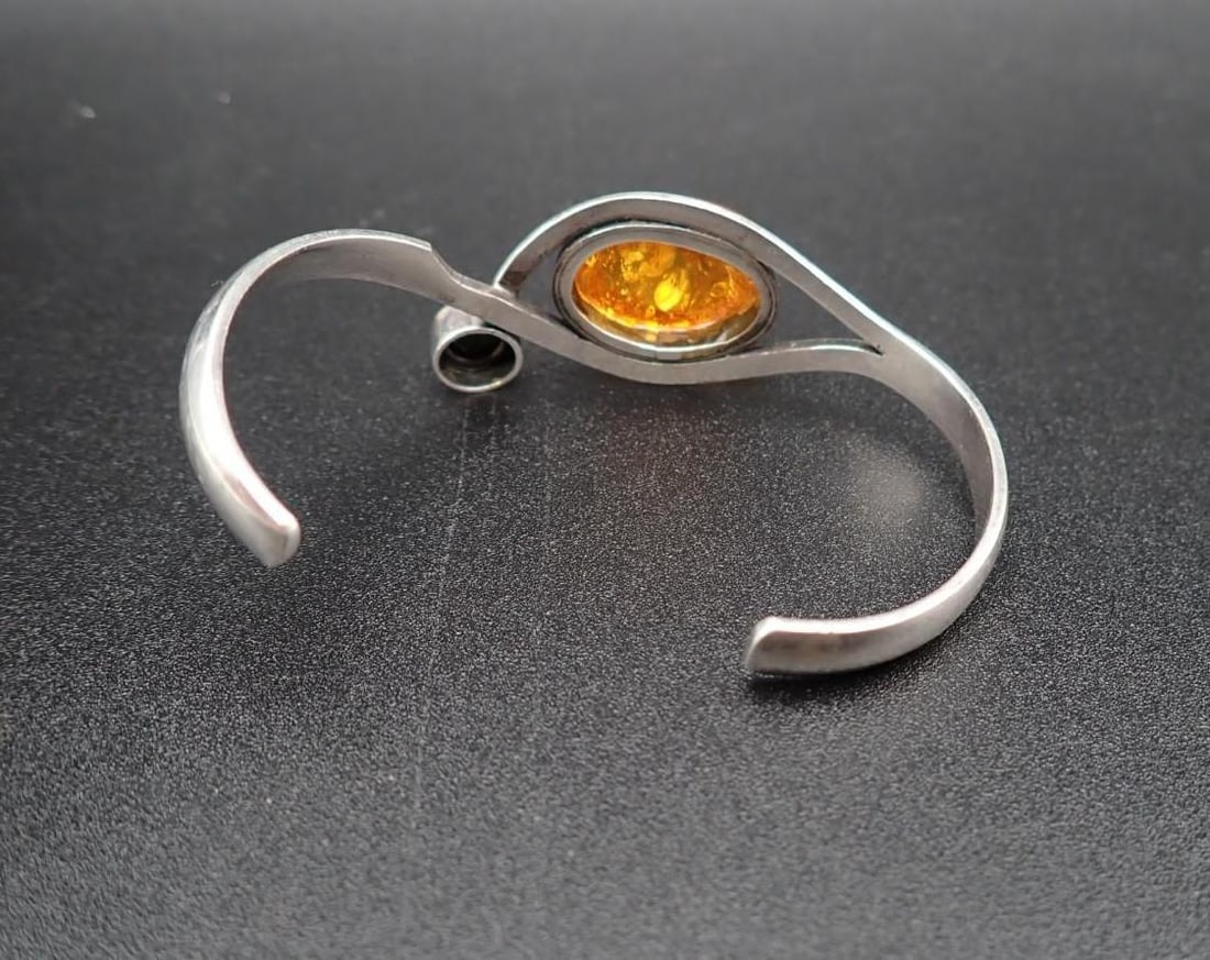 Sterling Silver & Amber Bracelet - 3