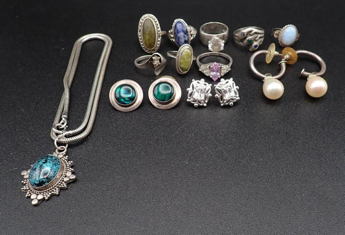 (12) Sterling Silver Jewelry Articles - 2