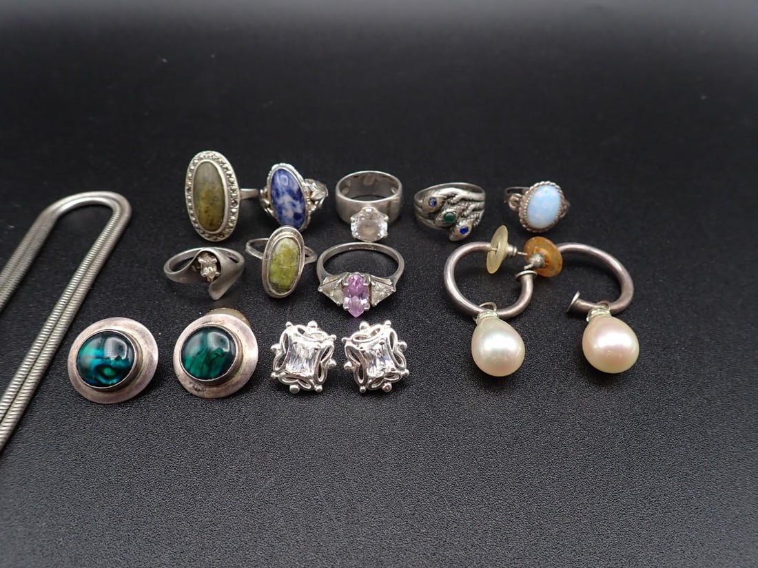(12) Sterling Silver Jewelry Articles - 3
