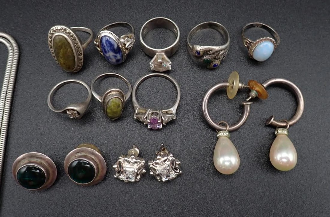 (12) Sterling Silver Jewelry Articles - 4