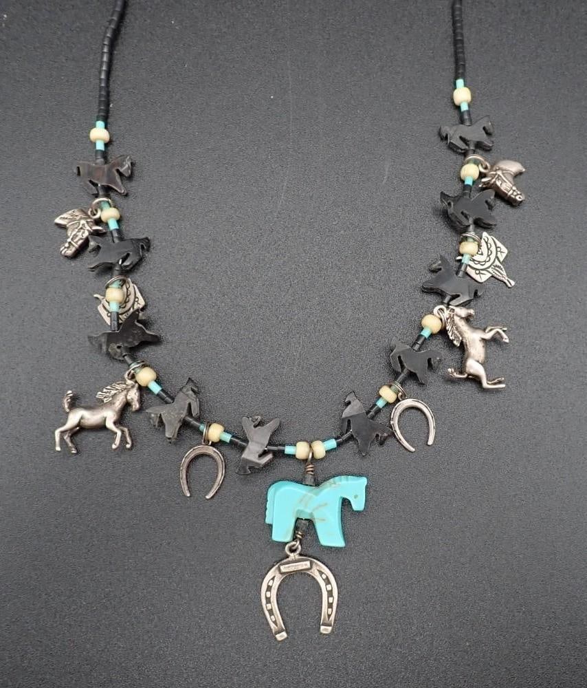 Native American Horse Fetish Necklace - 2