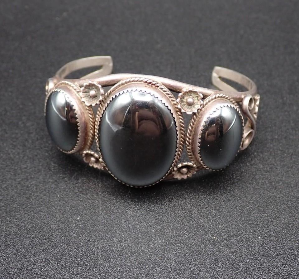 Sterling Silver and Hematite Bracelet (1 of 2)