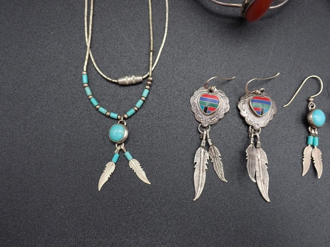 (9) Sterling Silver, Turquoise and Other Jewelry Articles - 4