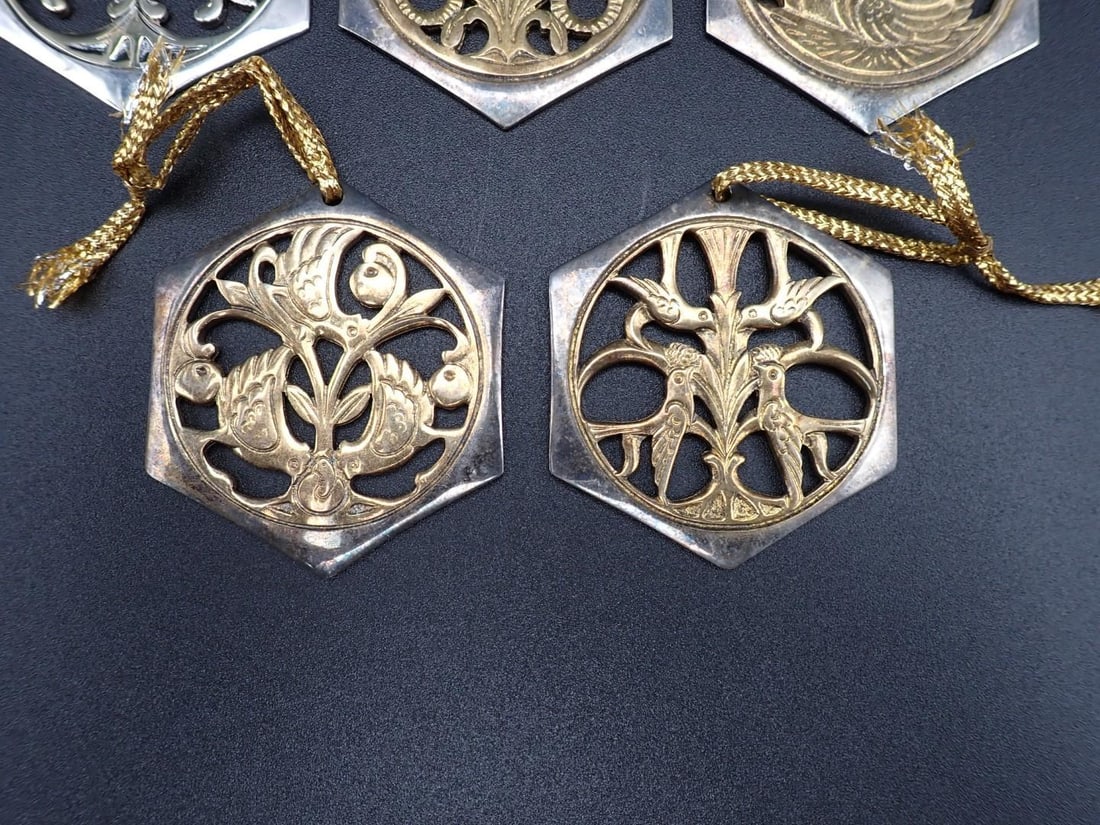 (5) Reed & Barton Twelve Days of Christmas Silver Plate Ornaments - 3