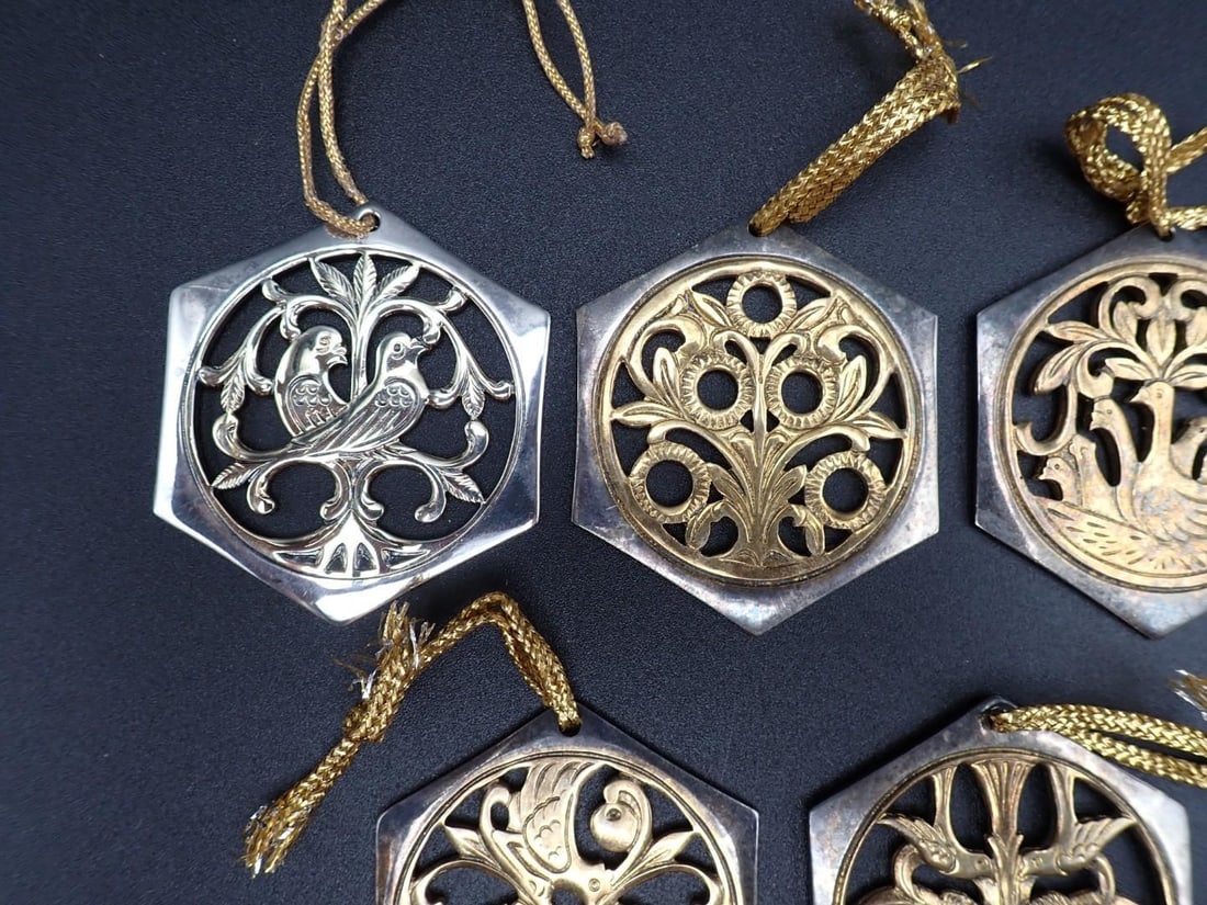 (5) Reed & Barton Twelve Days of Christmas Silver Plate Ornaments - 4