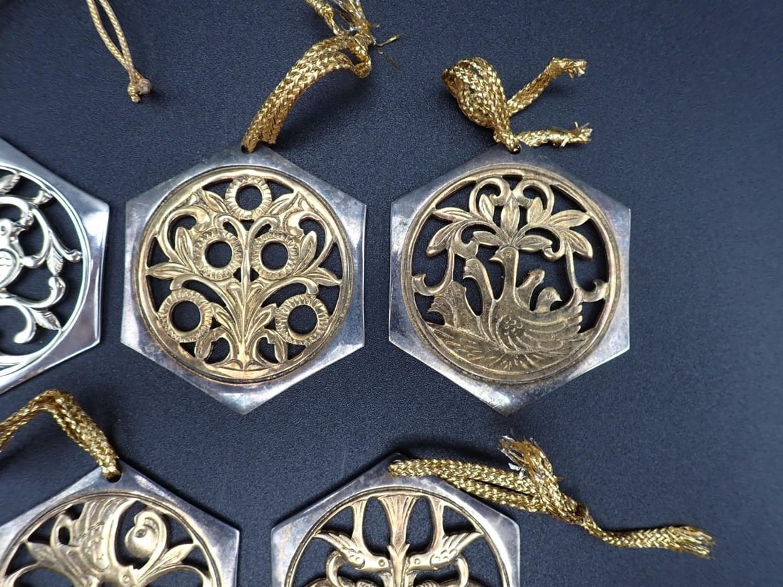 (5) Reed & Barton Twelve Days of Christmas Silver Plate Ornaments - 5