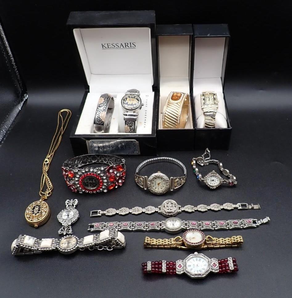 (13) Ladies Watches: incl.: Jessica Carlyle, Sasson, Vivani, Golden, Moulin, Collezio, Kessaris