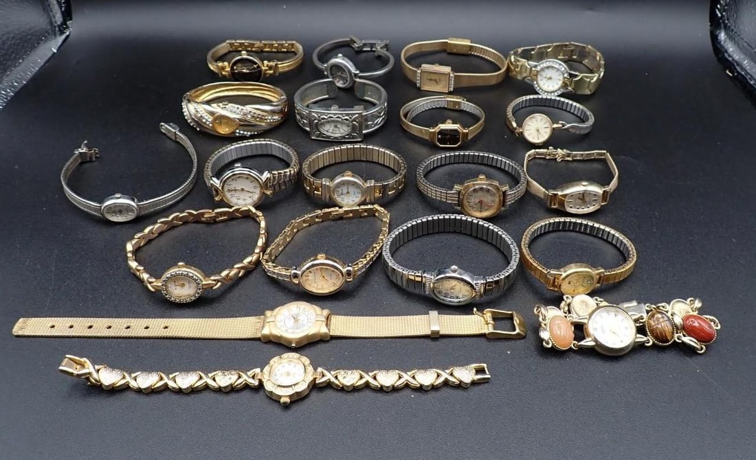 (20) Ladies Wrist Watches: incl.: Armitron, Hamilton, Sheffield, Acqua, Troica, Regent, Elgin, Gloria Vanderbilt
