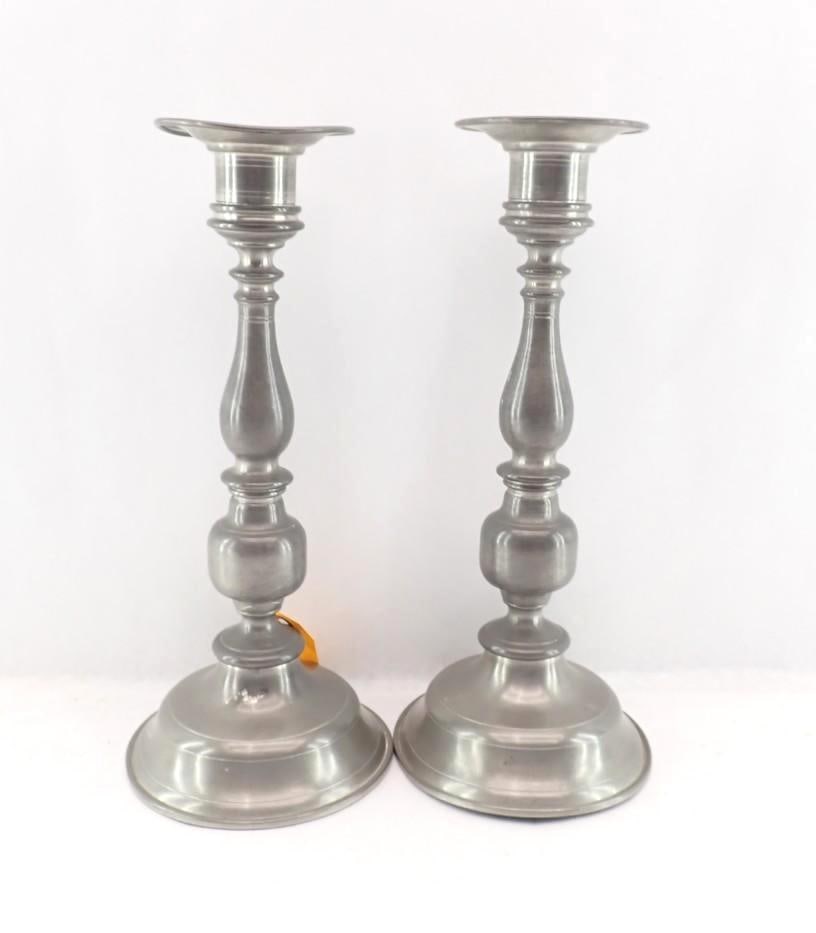 Pair of Woodbury Pewter Candlesticks - 2