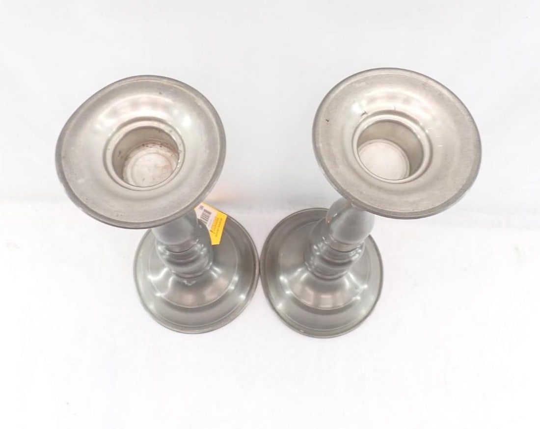 Pair of Woodbury Pewter Candlesticks - 3