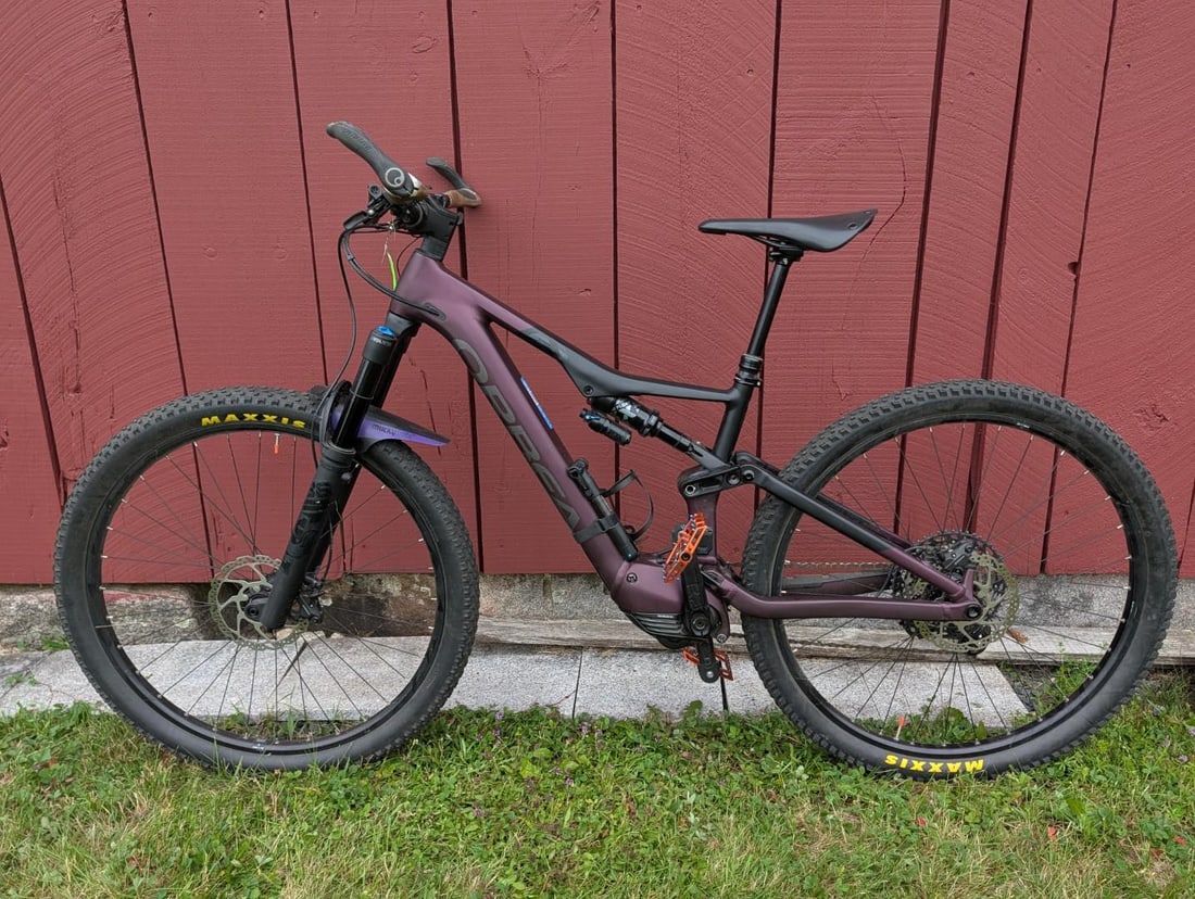 Orbea Rise Motorized Mountain Bike: Orbea Rise eMTB Manufacturer: Orbea Model: Rise S/N: A3B25270, BI-2270 Frame: Hydroformed Aluminum Fork: Fox Fork Model: 36 Performance, S/N 107486-0336-T Fork Material: Aluminum Frame Size: Medium