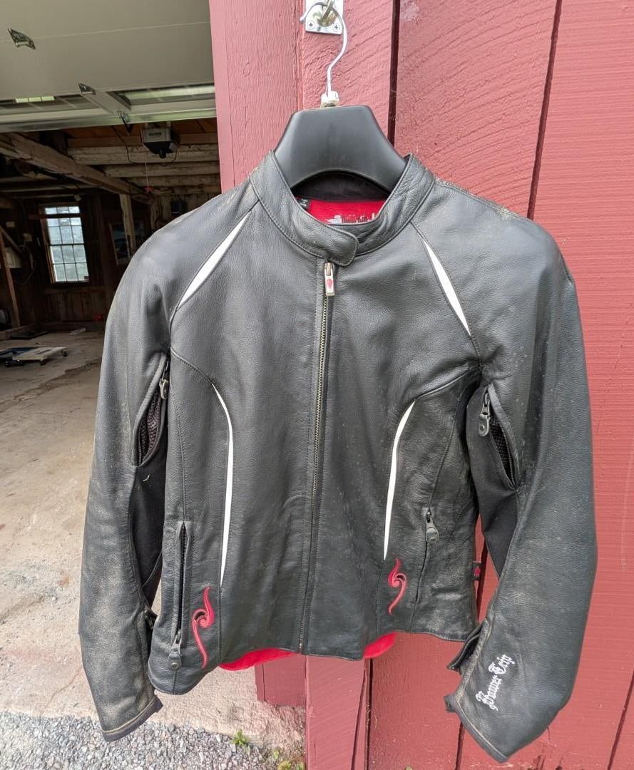 Power Trip Padded Leather Motorcycle Jacket (1 of 6)