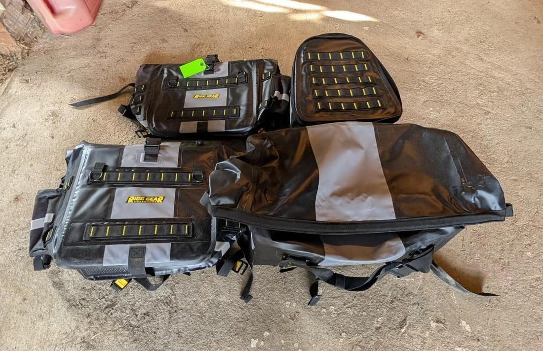 Nelson-Rigg Gear Adventure (4) Pc. Set: including: duffle bags, tail bag, etc., Location: Garage